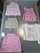 Zestaw 5 szt. Koszulki Dziewczęce Markowe Rozmiar 86/92