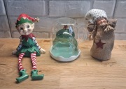 Nowa Szklanka z Przykrywką + Ozdoby Elf + Krasnal W Woreczku