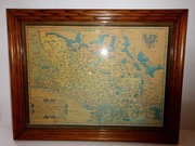 Mapa„Silesiae Typus”autorstwa Martina Helwiga 1561rok.Ręcznie Podmalowana