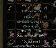 Metin2 Projekt Hard Buty z Brazu 1500hp 10% miecze