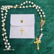 Różaniec do Pierwszej komuni św.z wizerunkiem M B z Gwadelupe +  utui na ró