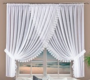 FIRANA ZAKŁADANA 500x240 cm, gipiura 10 cm, firany szyte