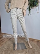 Stefanel beżowe spodnie damskie chinosy r. 36 S bawełna 