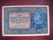 BANKNOT 100 Marek Polskich 1919 r.seria W