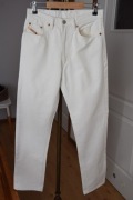 Białe delikatnie kremowe proste jeansy vintage Diesel włoska marka M unisex