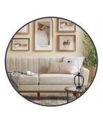 Lustro  Okrągłe ścienne Średnica 61cm Metalowa rama czarne