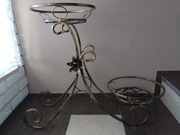 Kwietnik metalowy złoto-czarny