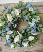 Wianek na drzwi, wieniec dekoracyjny bogato zdobiony, handmade
