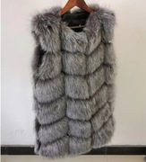 Kamizelka damska futrzana Sztuczne Futro jasno szara r. 38 M