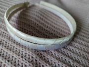 2 białe opaski do włosów ze wstążką 