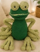 Szydełkowa żaba amigurumi 76 cm handmade Przytulki maskotka dekoracja