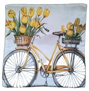 Wiosenna dekoracyjna poszewka na poduszkę kwiaty 40x40 