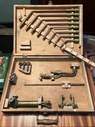 Palnik tlen-acetylen w drewnianej walizce, zabytkowy, nieużywany