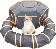Przenośny kojec dla kotów z tunelem