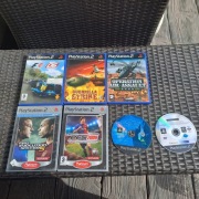 Zestaw siedmiu gier na PS2.