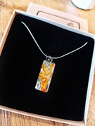 Naszyjnik ręcznie wykonany z prawdziwym kwiatem słonecznika