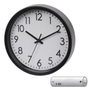 NOWY ZEGAR ŚCIENNY TYKAJĄCY NA ŚCIANĘ BIAŁOCZARNY WALL CLOCK GRATIS BATERIA