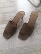 klapki sandałki H&M na obcasie rozmiar 38 beżowe