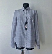 Set bluzka koszulowa w pepitkę z jedwabiem M