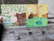 Zestaw dwoch obrazów do pokoju dziecięcego Misie