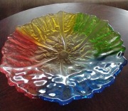 Vintage Mikasa Walther Glass Multi Color Bowls 