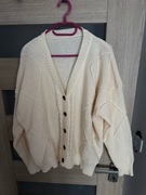 NOWY Kremowy beżowy sweter damski kardigan na guziki 48 / 4XL