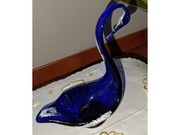 Jak nowa misa na biżuterię, Patera stołowa Łabędź duża Kobaltowa