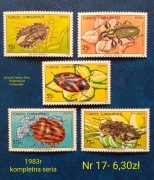 Znaczki fauna:17: owady- Turcja 1983r **