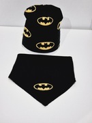 #handmade jesienny komplet Batman czapka+ chusta 6-12 miesiecy 