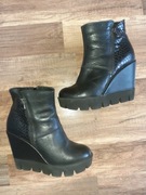 Skórzana botki na platformie Lasocki