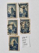 (1861) fi 378 kasowane, 5 sztuk, odmiany