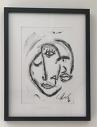 Nowoczesny obraz loftowa grafika ręcznie malowane