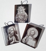 Breloczek amulet dwustronny. mała ikona. zawieszka do samochodu