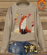 NOWY Sweter jesienny z lisem