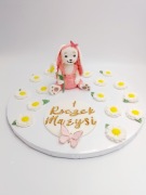 Figurka z masy cukrowej topper tort Królik Króliczek Zestaw Kwiatki Napis 