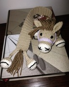 Koń konik zakładka na szydełku prezent 