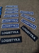 Zestaw naszywek naszywki na belce z napisem logistyka
