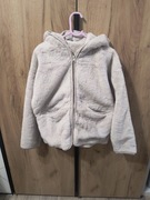 Kurtka futerko miś 134 z kapturem nowe cream