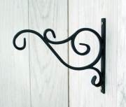 Wieszak Hak Uchwyt metalowy kuty na doniczkę - Czarny RAL 9005 (W70)