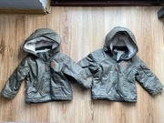 H&M kurtki khaki dla bliźniaków bliźniaki 86