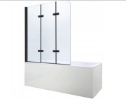 Czarny parawan nawannowy składany 3-częściowy