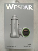 WESDAR PD20W – Szybka Ładowarka Samochodowa USB + USB-C PD 20W