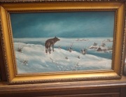 Obraz "Wilk w zimową noc" Jon Popp 1862-1953