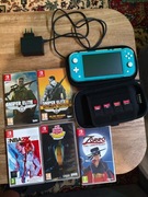 Nintendo Switch + 5 gier PL + etui + ładowarka + karta pamięci