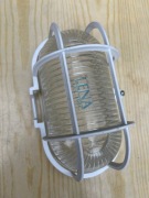 Oprawa lampy ściennej szklana w obudowie plastikowej PRL