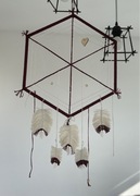 Makrama łapacz snów duży, liść, czerwone wino, beż