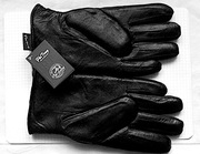 Rękawiczki skórzane męskie - Ocieplane futerkiem 