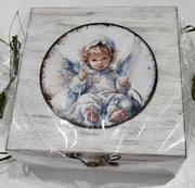 Szkatułka pudełko skrzynka kufer  rękodzieło  Anioł prezent  gwiazdka