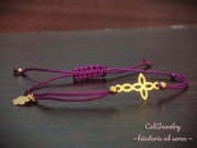 Bransoletka sznurkowa srebro 925 Krzyż na prezent