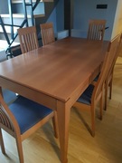 Stół do jadalni, rozkładany + 6 krzeseł